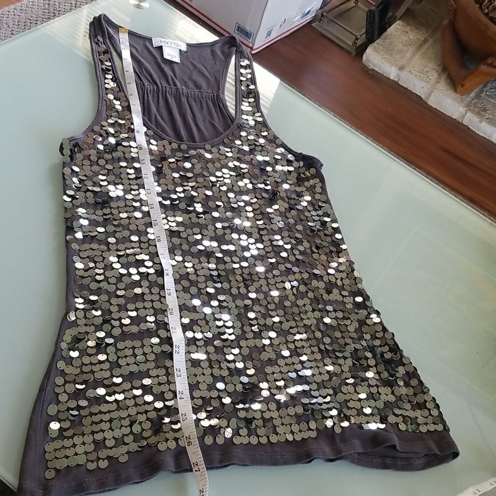Kira Retro 70's Disco Y2K Mermaid Sequin Racerback Tank Top Size Medium - Picture 5 of 5